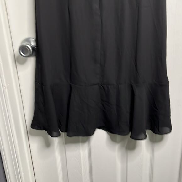 Worthington Black High Neck Bottom Ruffle Dress Size Medium - Picture 8 of 10